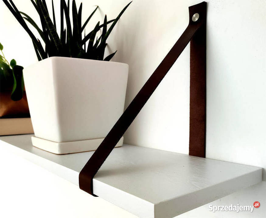 półka na ksiązki biała na paskach skórzanych opolskie Opole