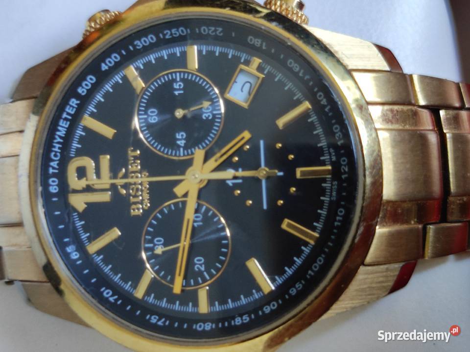 BS25A94M 100M zegarek męski bisset złota sprzedam