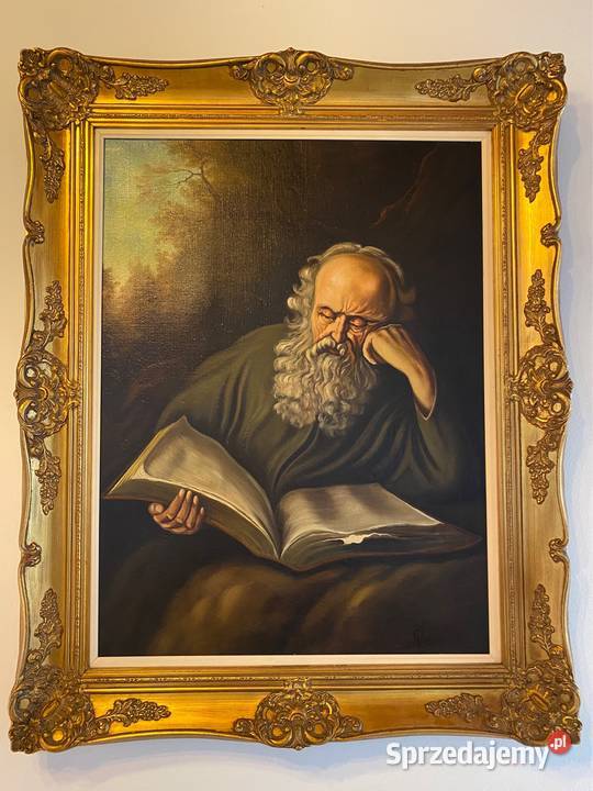 Portret Żyda na płótnie stara rzeźbiona Bystrzyca Kłodzka