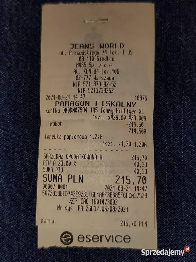 TOMMY JEANS męska kurtka jeansowa katana XL nowa Rozmiar XL mazowieckie