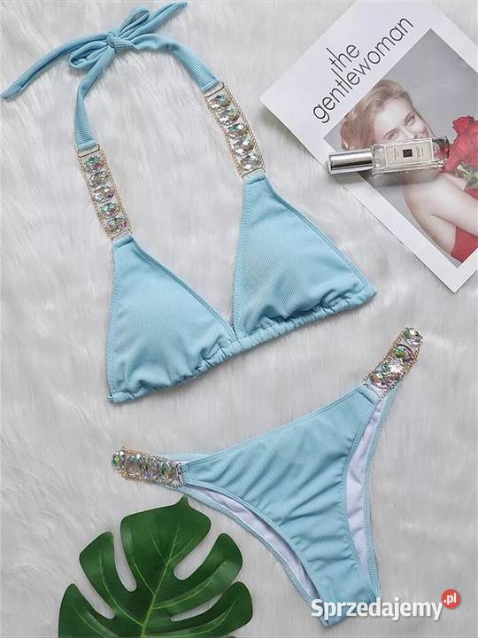 Bikini błękitne cyrkonie m dwuczęściowe dolnośląskie Kłodzko