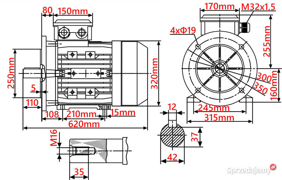 Silnik z Kołnierzem 11kW 400V 1450obr 3FAZOWY Pozostałe