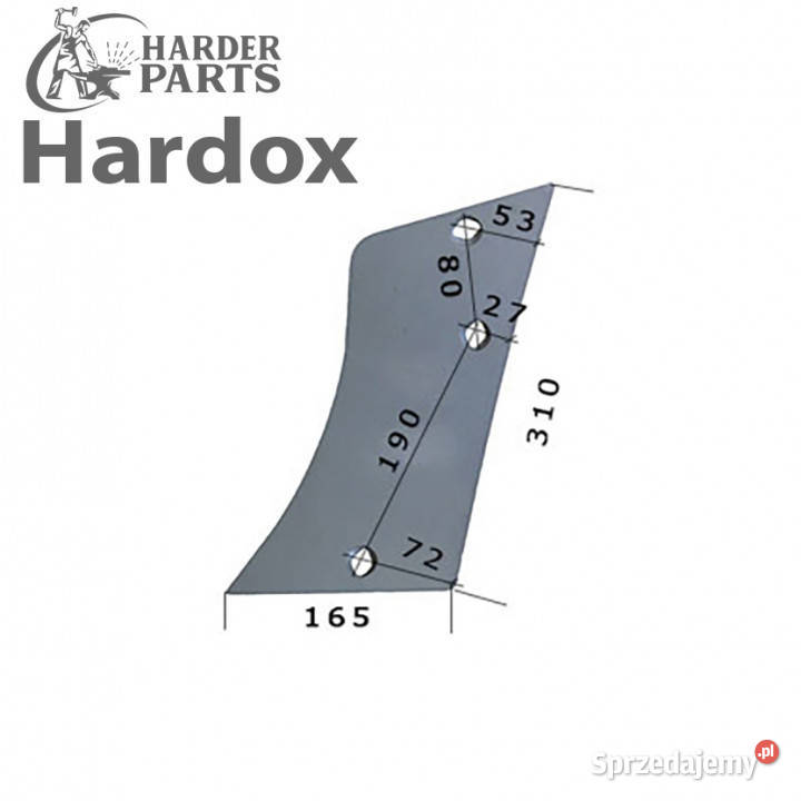 Pierś HARDOX 20535L części do pługa NIEMEYER nieuszkodzony Maszyny rolnicze Suwałki