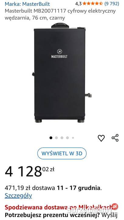 Cyfrowa wędzarnia Masterbuilt elektryczna Tychy