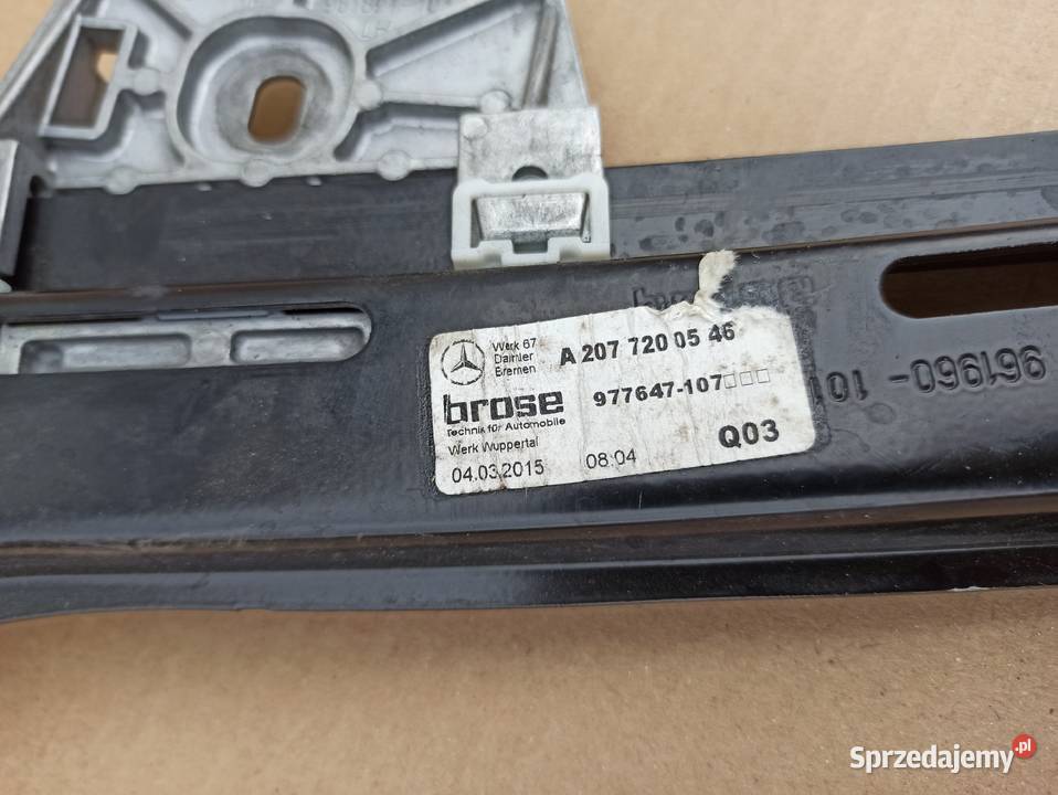 MERCEDES CLK W207 MECHANIZM SZYBY PODNOŚNIK LEWY lubuskie Trzciel sprzedam