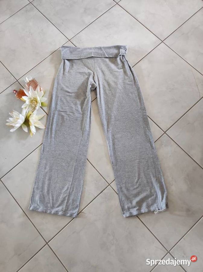 wysokie spodnie sportowe dresowe z zakładanym Moda i Styl Kielce