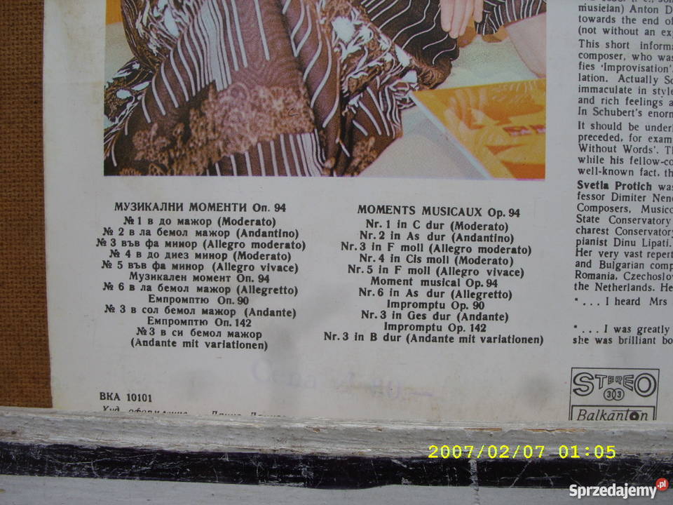 Klasyczna LP FRANZ SCHUBERTPIECES FOR PIANO dolnośląskie Wołów