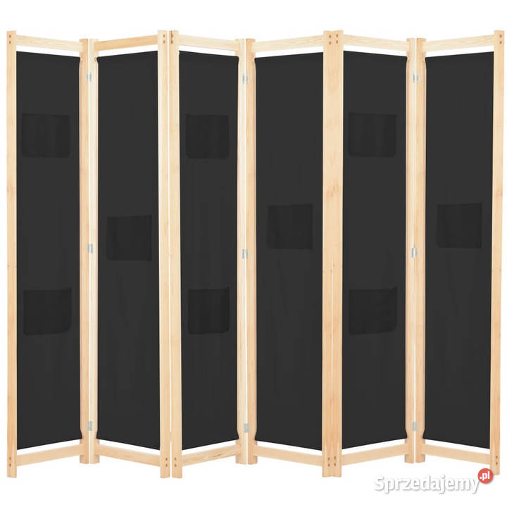 Parawan 6panelowy czarny 240 x 170 x 4 tkanina Warszawa sprzedam