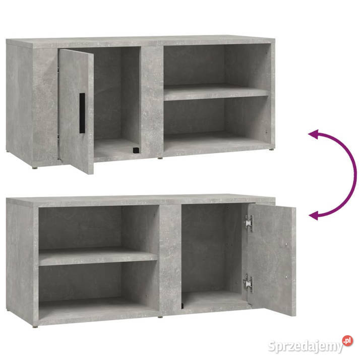 Szafki pod telewizor 2 szarość betonu 80x315x36 Meble Warszawa