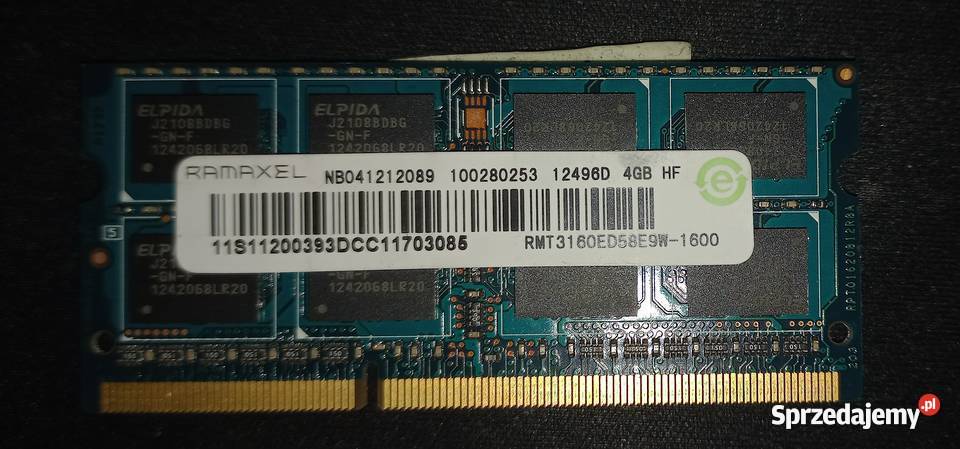 Pamięć RAM Ramaxel RMT3160ED58E9W1600 4 GB Koło sprzedam
