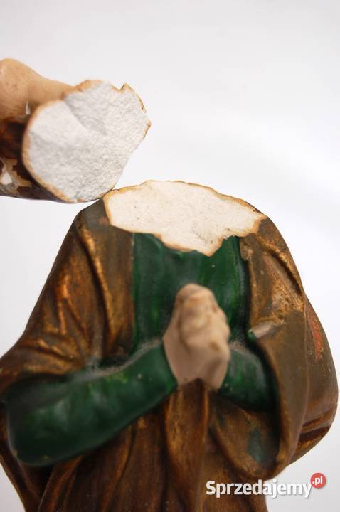 Stara gipsowa figurka świętego figura z gipsu Lublin
