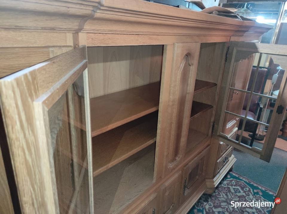 Piękny niepowtar kredens dębowy witryna bufet 59cm Sypniewo