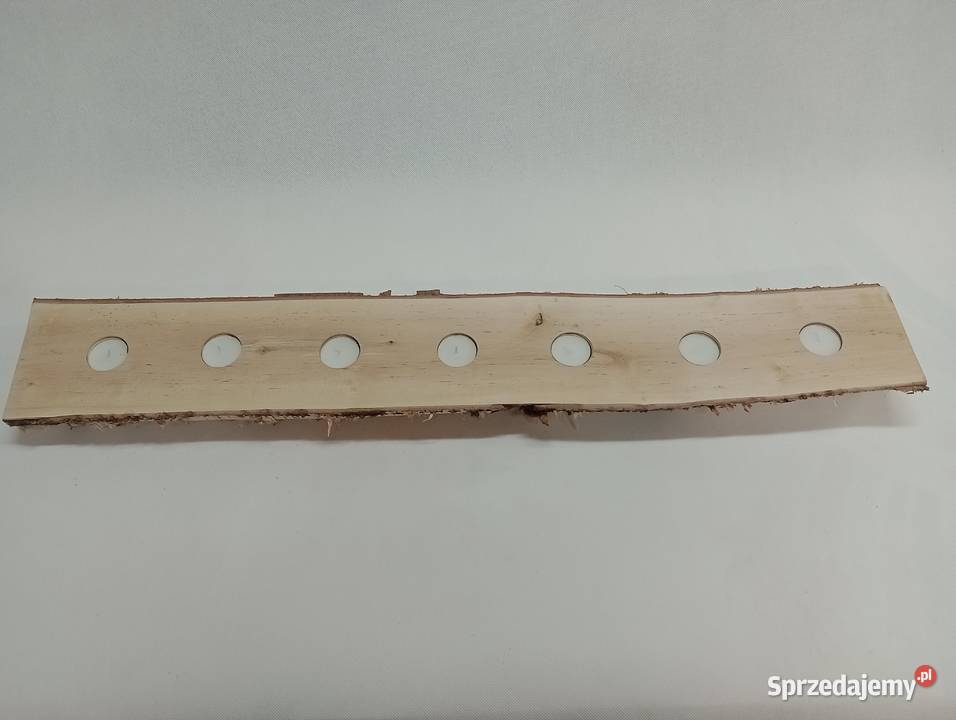ŚWIECZNIK DREWNIANY BRZOZOWY Z DREWNA TEALIGHT Żagań