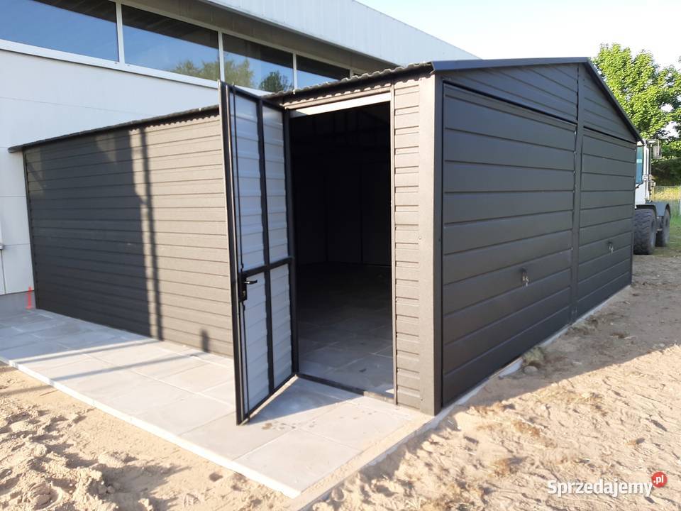 Garaż Blaszany Drewnopodobny Dwuspadowy Garaże 30m2
