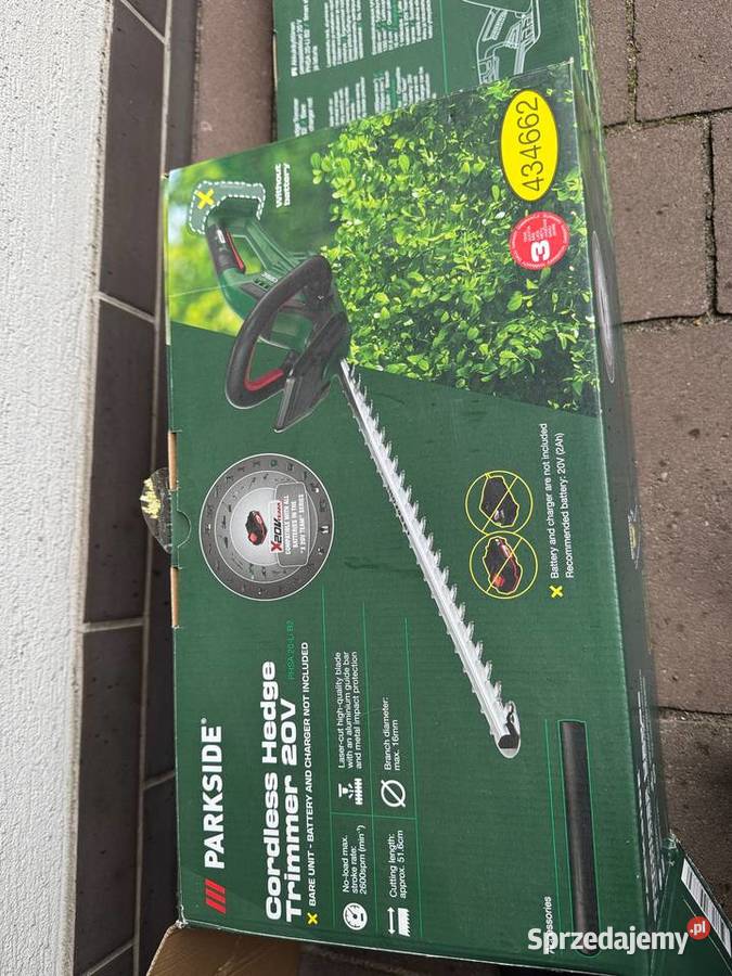 Akumulatorowe nożyce do żywopłotu PARKSIDE 20 V Dąbie