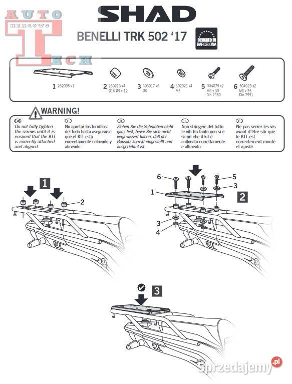 BENELLI TRK 502 20162019 STELAŻKUFER 39L TYŁ KPL kufry Mrągowo
