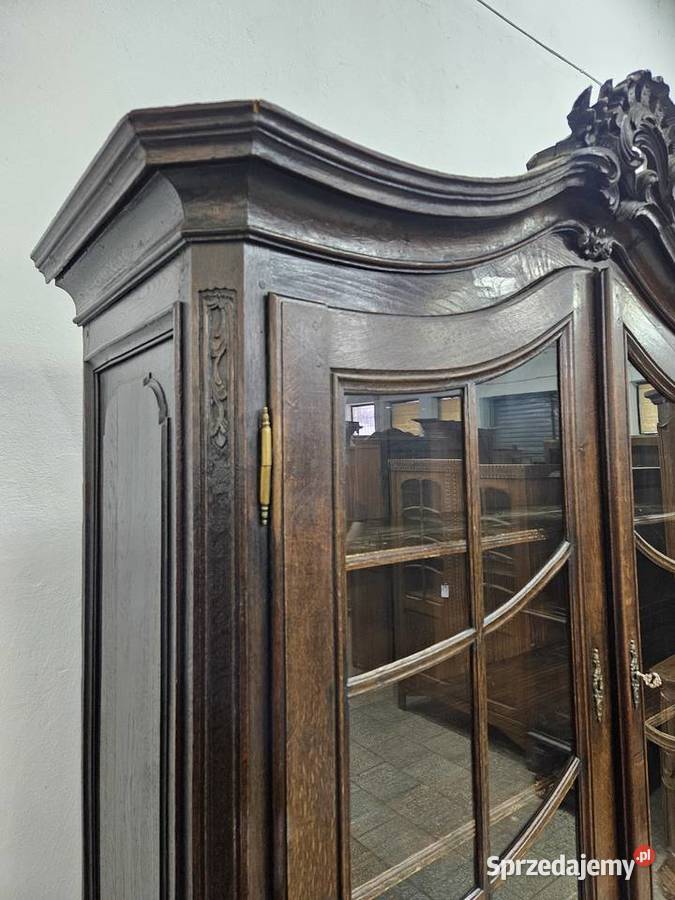 Stary dębowy kredens ludwikowski Rocaille Nowy Sącz