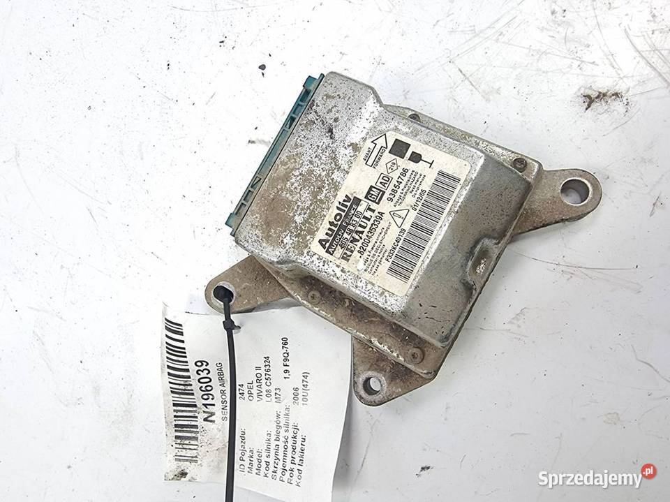 SENSOR AIRBAG OPEL VIVARO II 605488300 Lipno