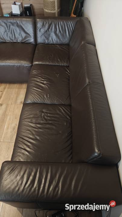 Kanapa rogowa skurzana brązowa Chorzów