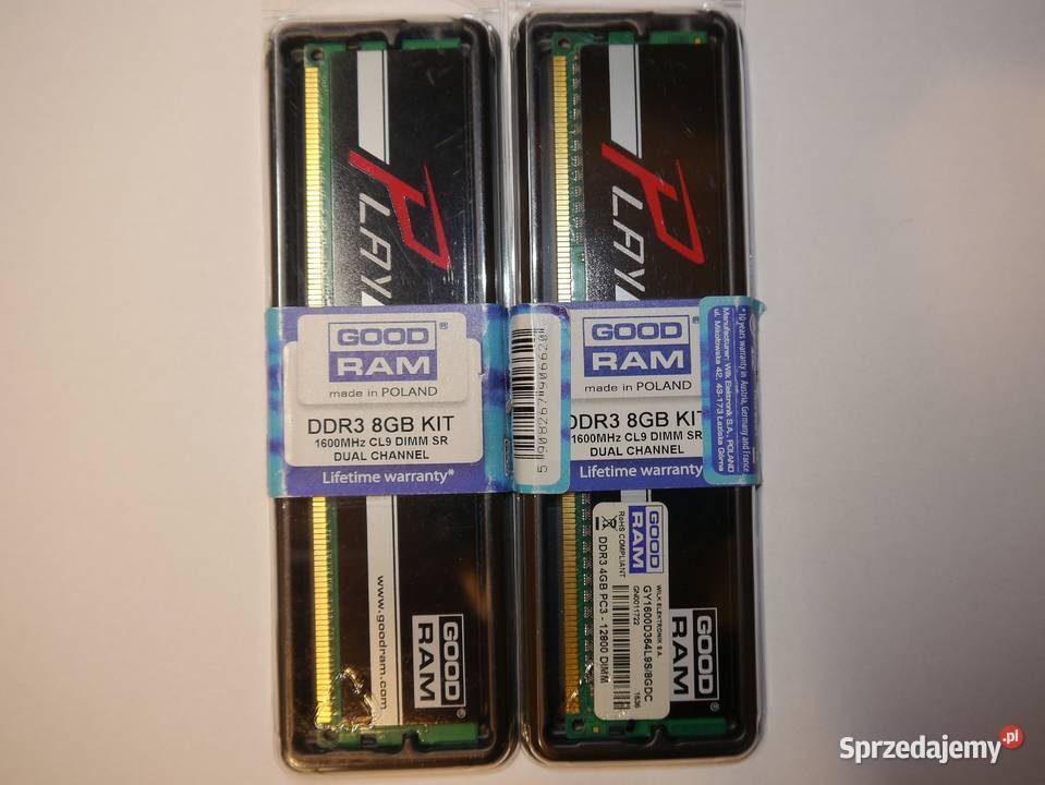 Pamięć RAM GoodRAM Play 8GB DDR3 1600MHz Dual pomorskie Gdańsk