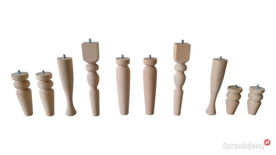 nóżki nogi toczone komoda buk bukowe Lubań