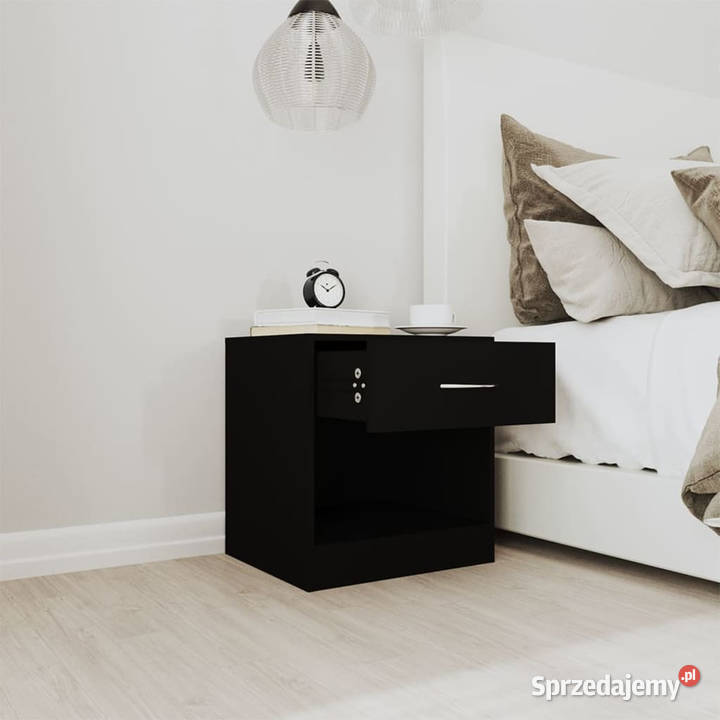 Szafki nocne z szufladą 2 czarne WM342583