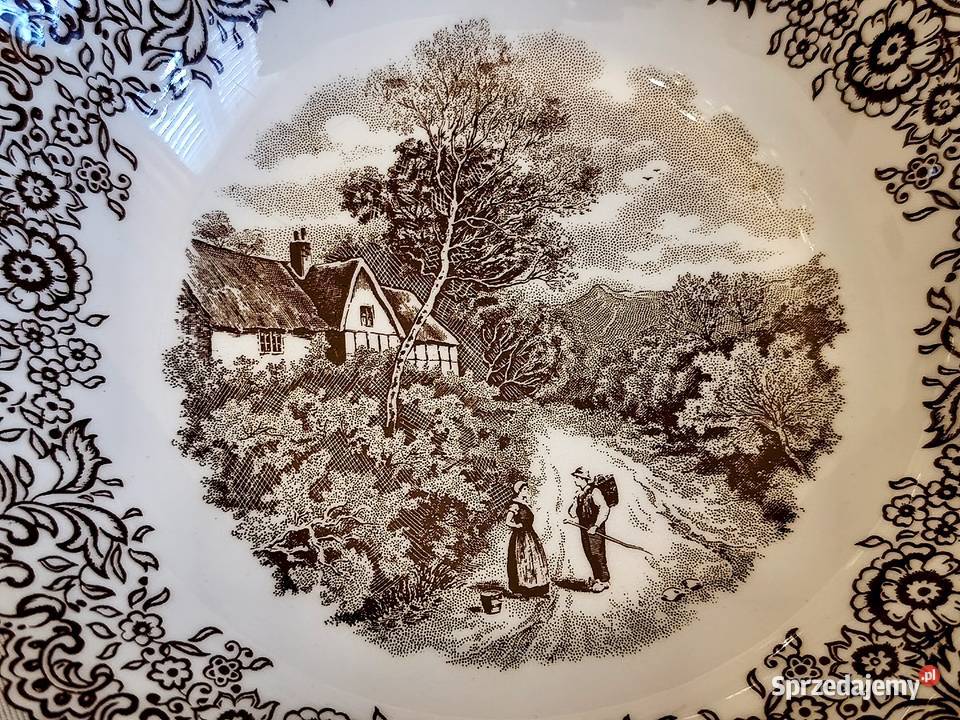 Miska głęboka włoska Swiss Landscape Antyki, Sztuka, Kolekcje Chełm