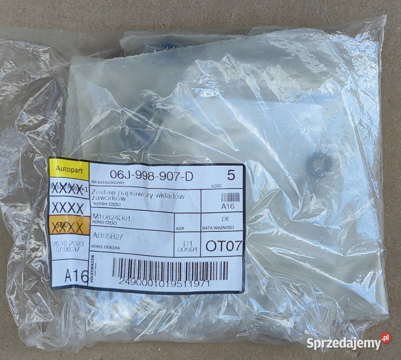 06J998907D VW AUDI SEAT SKODA ZESTAW NAPRAWCZY osobowe Rożnów