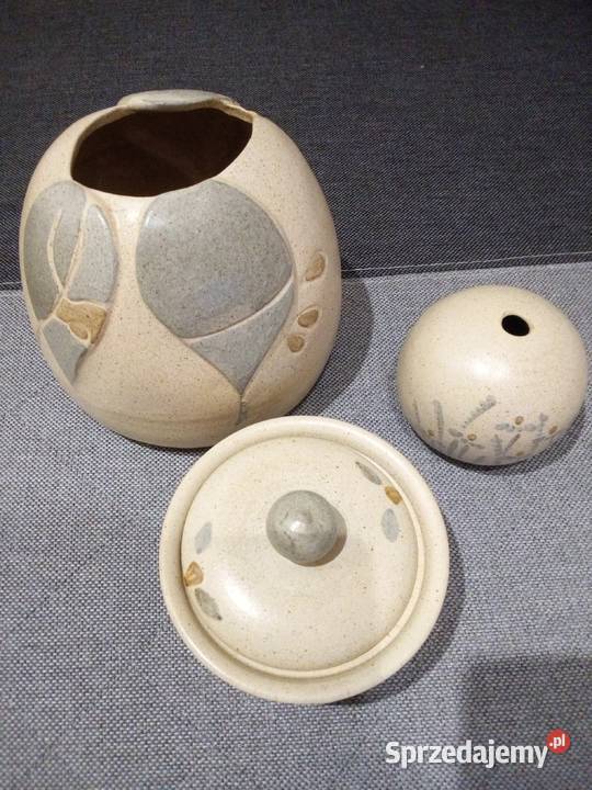 Przepiękny stary komplet ceramiczny Porcelana i szkło