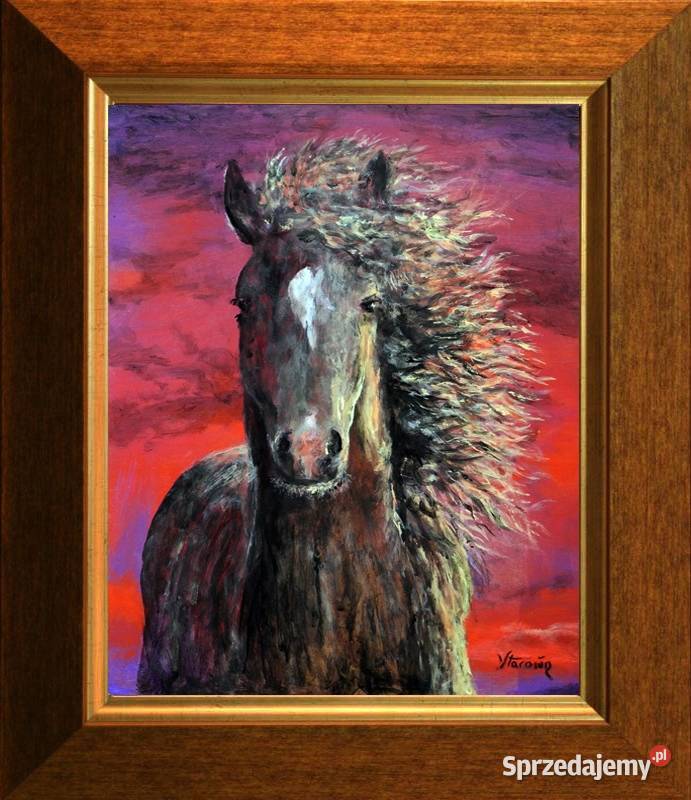 Obraz olejny PORTRET KONIA śląskie Gliwice