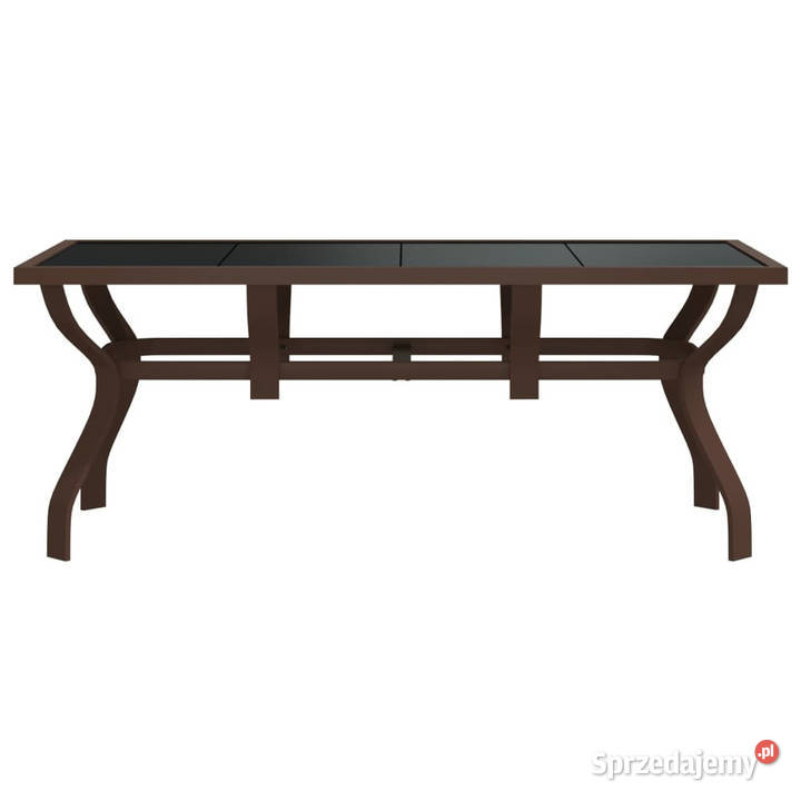 Stół ogrodowy brązowoczarny 180x80x70 stal i Warszawa