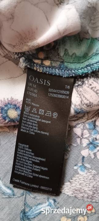 Letnia sukienka w kwiaty z wiskozy L 40 Oasis