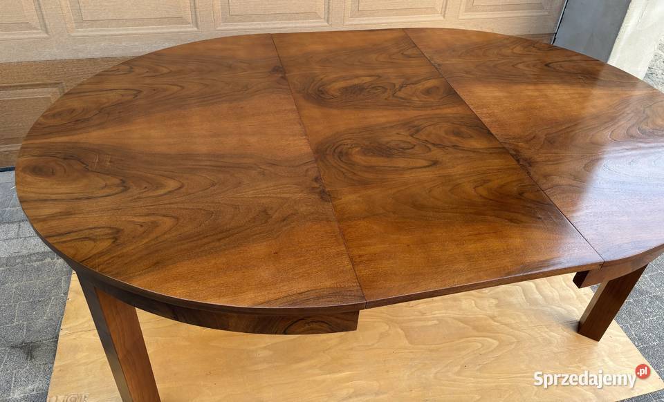 Stół Owalny Orzech 137x120 ART DECO Rozkładany Warszawa sprzedam