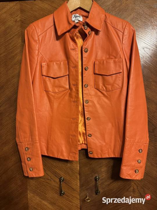 Kurtka ze skóry naturalnej XS pomarańczowa śląskie Częstochowa