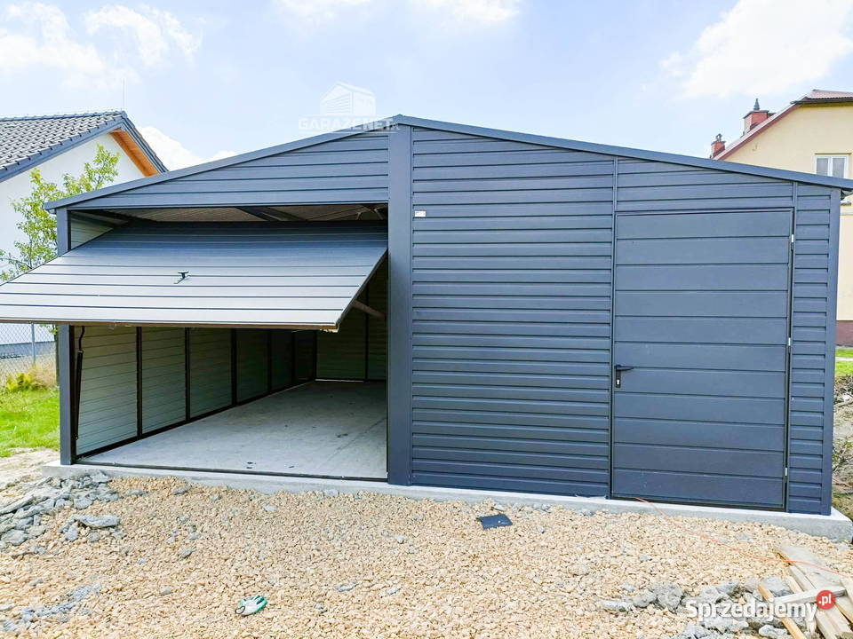 GARAŻ BLASZANY 6m x 6m DWUSPAD BRAMA UCHYLNA Łapanów
