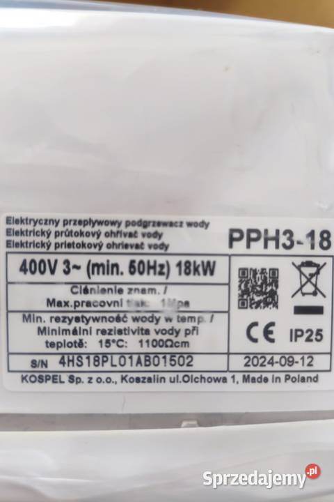 KOSPEL Hydrauliczny podgrzewacz trójfazowy PPH3