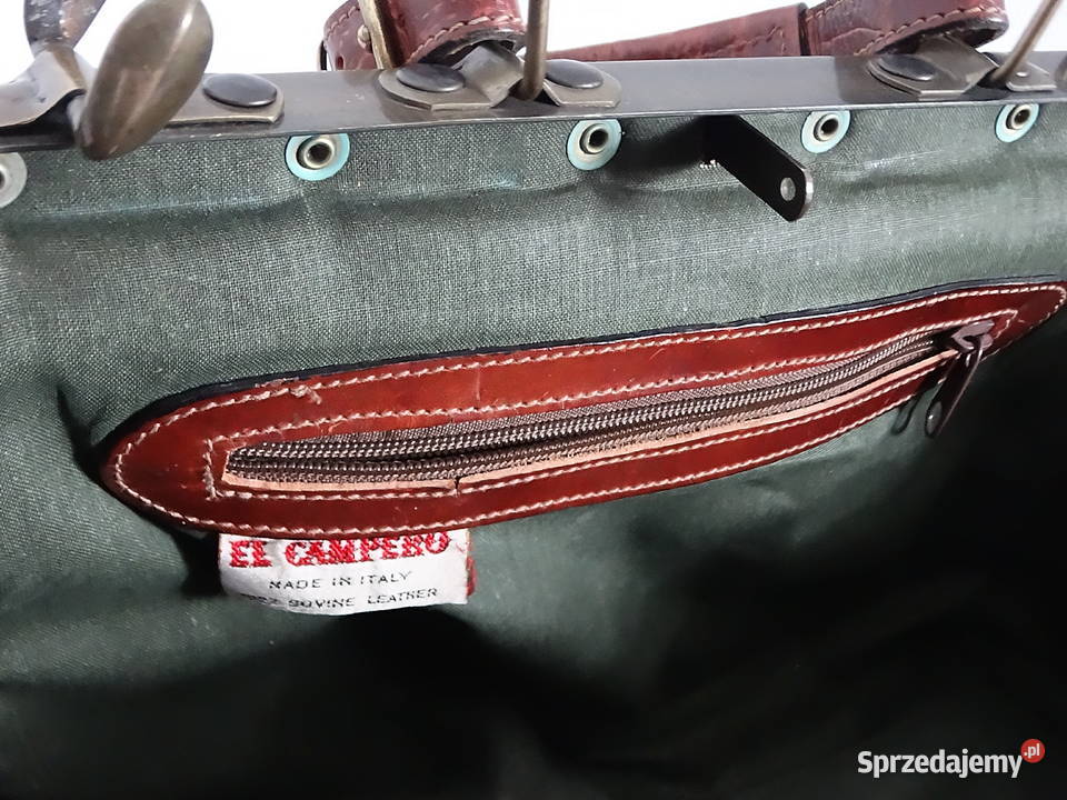 Skórzana torba lekarska Vintage EL CAMPERO Made Do ręki  Biłgoraj