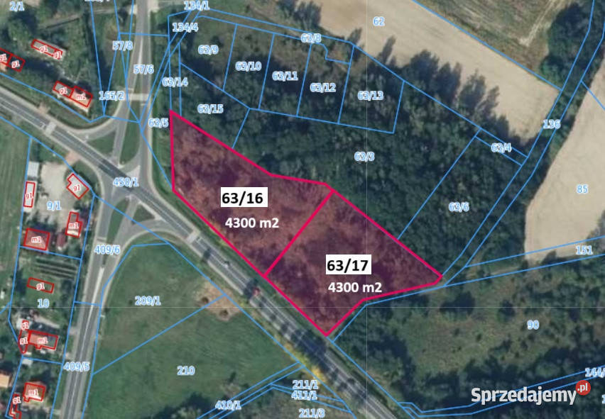 Działki usługowe 2 x 4300 m2 koło Środy Śląskiej Wilczków