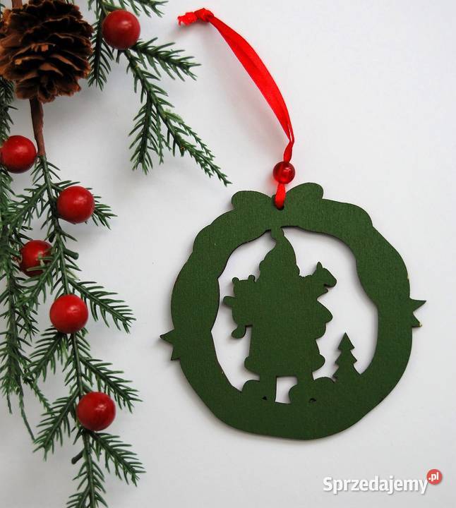 Mikołaj wieniec zawieszka drewno Finlandia