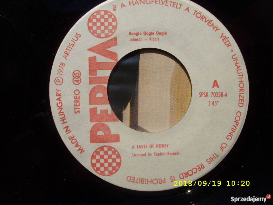 A TASTE OF HONEYBOOGIE OOGIE singiel winyl Płyty i kasety Wołów sprzedam