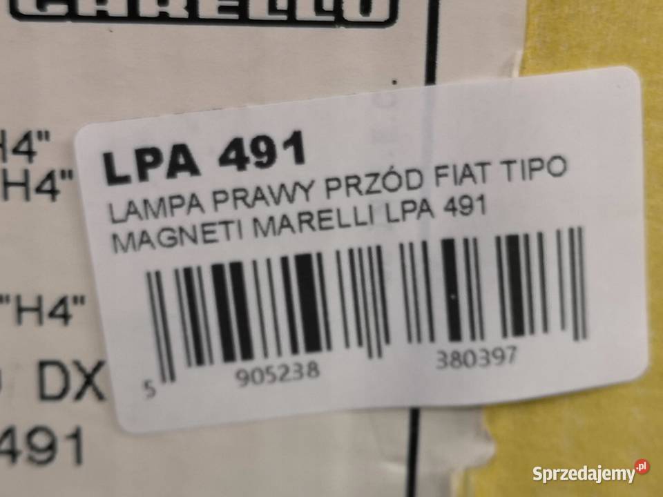 LAMPA PRAWY PRZÓD FIAT TIPO 19871995 NOWA