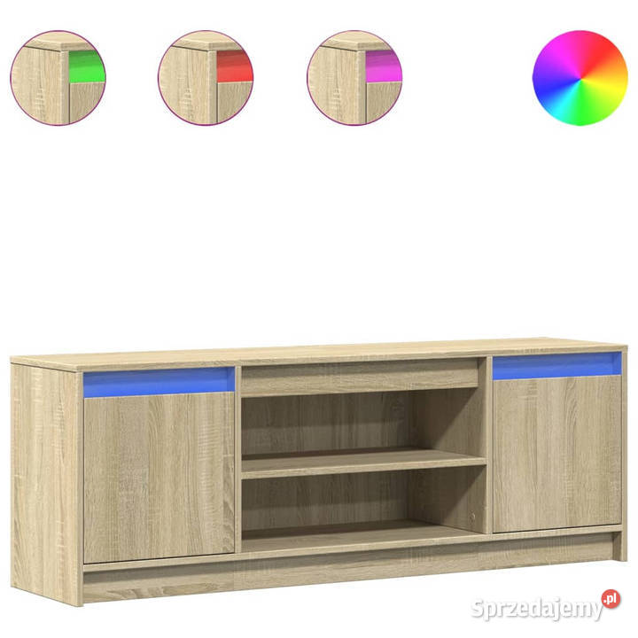 Szafka pod TV z LED dąb sonoma 1395x34x50 Warszawa
