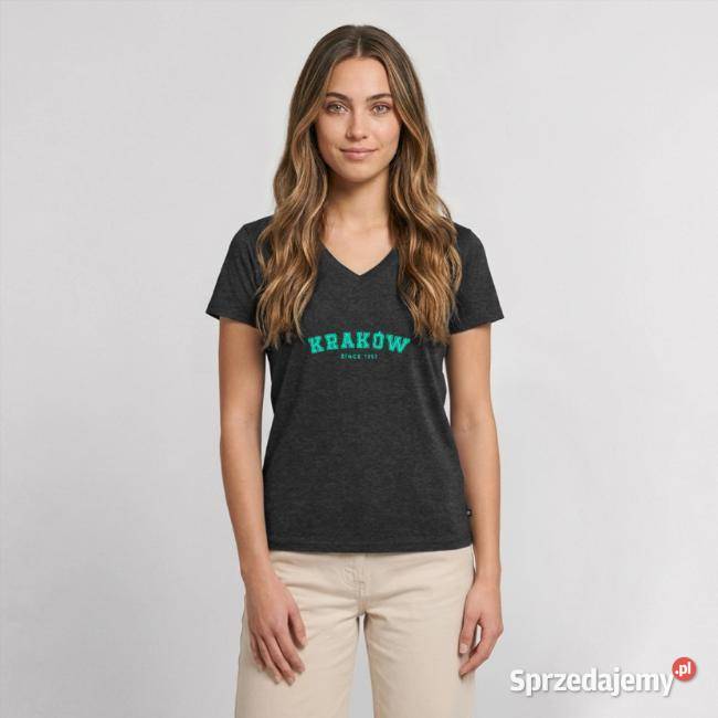 Ekologiczna damska koszulka z dekoltem w serek