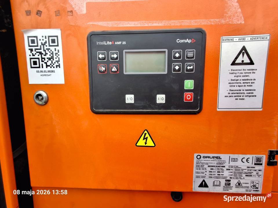 SPRZEDAŻ Agregat prądotwórczy GRUPEL 200kVA Jelcz-Laskowice sprzedam