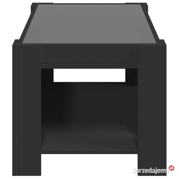 Stolik kawowy z LED czarny 93x53x45 materiał Warszawa