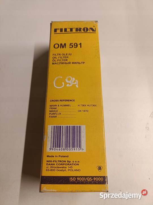 FILTR OLEJU Mercedes W140 R129 OM591 lubelskie Rudka sprzedam