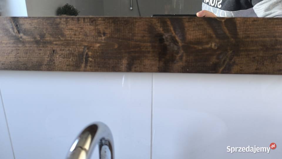 Piękne drewniane lustro loft vintage ze starych Łódź