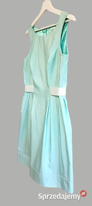 Damska elegancka sukienka miętowa na ramiączkach małopolskie Chrzanów