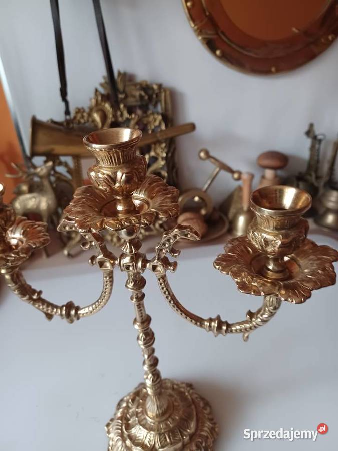 Piękny świecznik mosiężny wielkopolskie