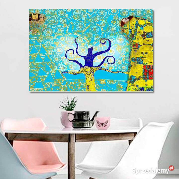 Obraz art deco Drzewo Życia w turkusie Ignatki